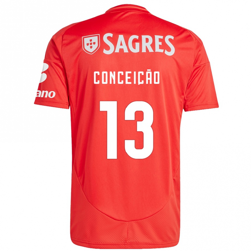 Femme Football Maillot João Conceição #13 Rouge Blanc Tenues Domicile 2024/25