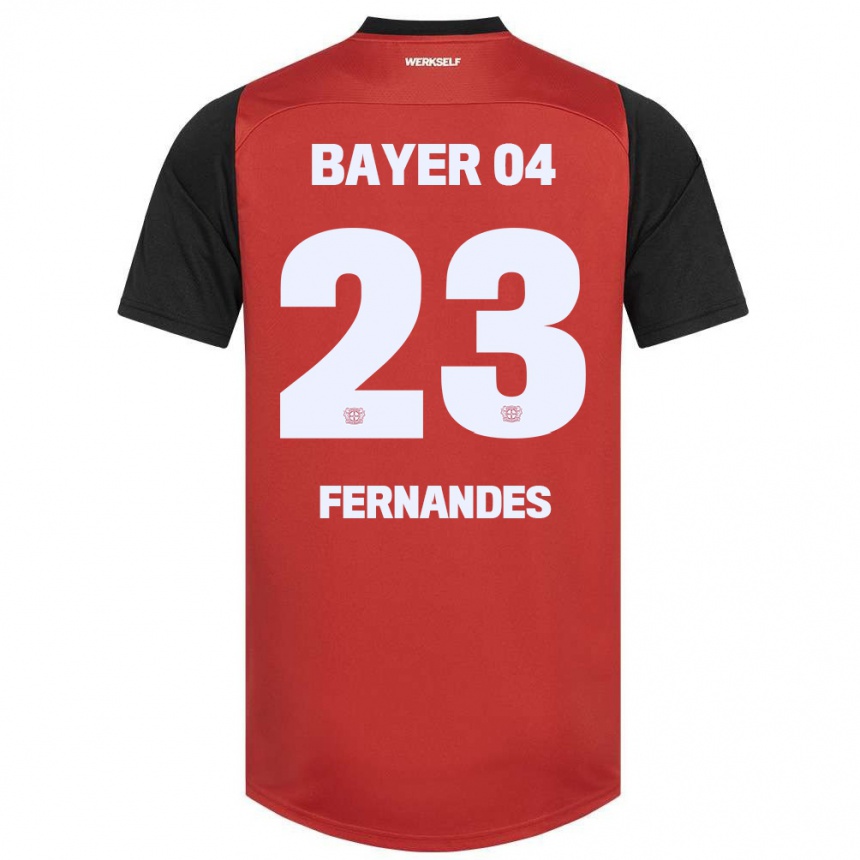 Femme Football Maillot Tyron Fernandes #23 Rouge Noir Tenues Domicile 2024/25