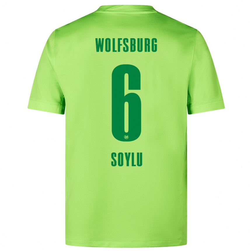 Femme Football Maillot Darwin Soylu #6 Vert Fluo Tenues Domicile 2024/25