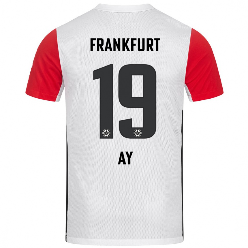 Femme Football Maillot Ugur Ay #19 Blanc Rouge Tenues Domicile 2024/25