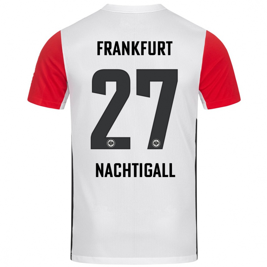 Femme Football Maillot Sophie Nachtigall #27 Blanc Rouge Tenues Domicile 2024/25