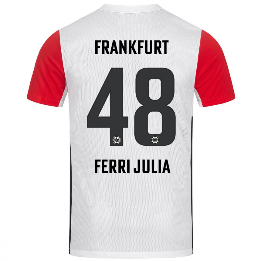 Femme Football Maillot Nacho Ferri #48 Blanc Rouge Tenues Domicile 2024/25