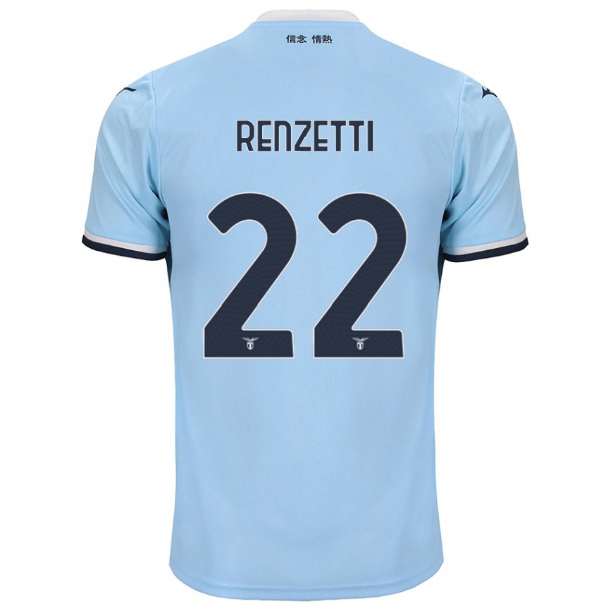 Femme Football Maillot Davide Renzetti #22 Bleu Tenues Domicile 2024/25