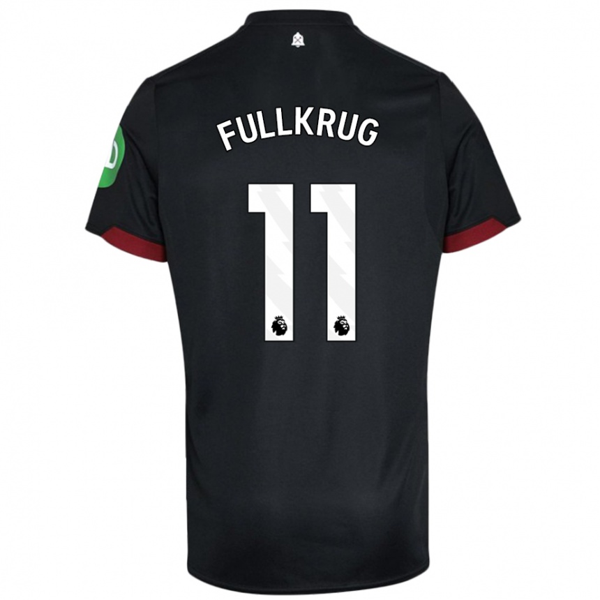 Femme Football Maillot Niclas Füllkrug #11 Noir Blanc Tenues Extérieur 2024/25