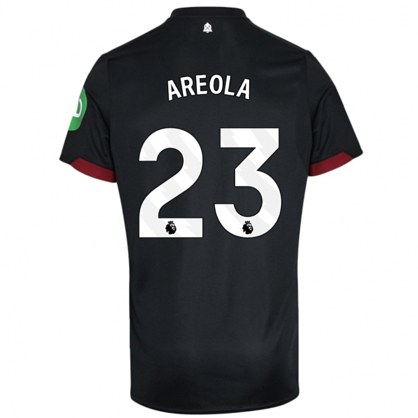 Femme Football Maillot Alphonse Areola #23 Noir Blanc Tenues Extérieur 2024/25