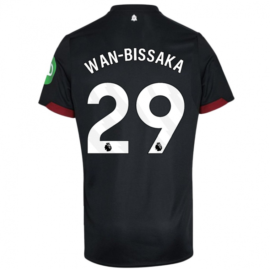 Femme Football Maillot Aaron Wan-Bissaka #29 Noir Blanc Tenues Extérieur 2024/25