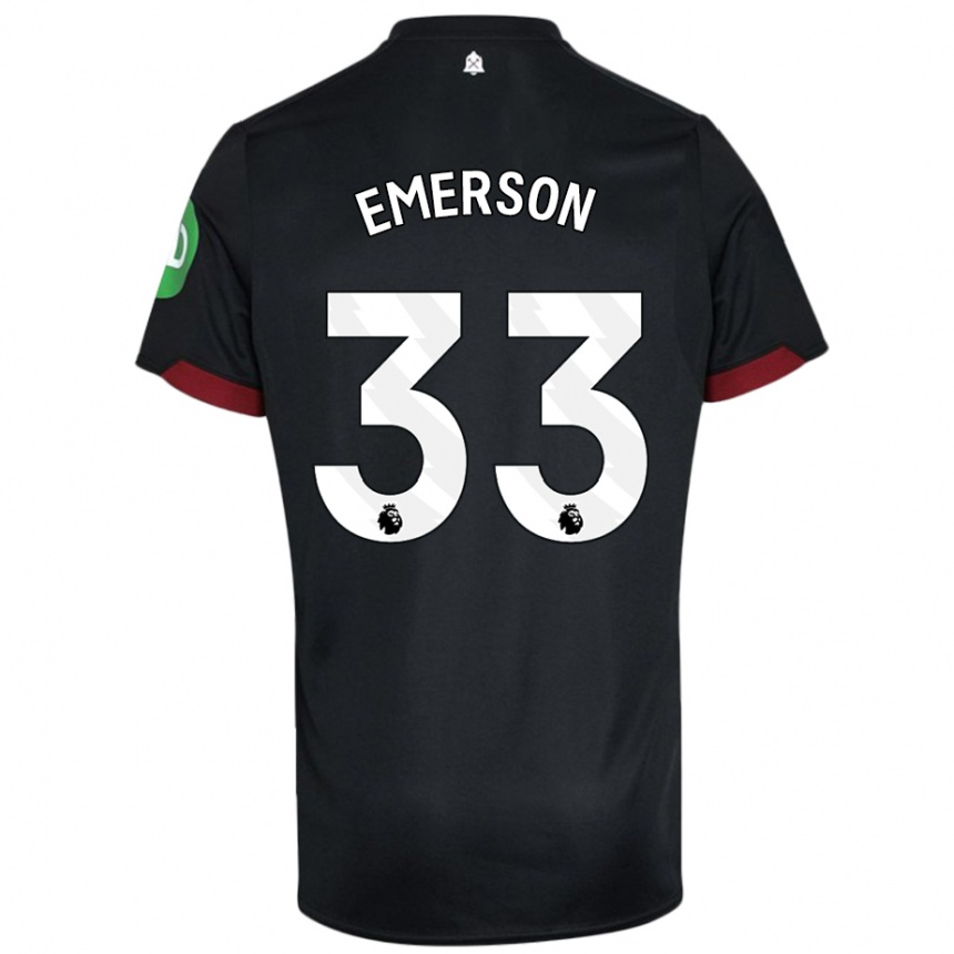 Femme Football Maillot Emerson Palmieri #33 Noir Blanc Tenues Extérieur 2024/25