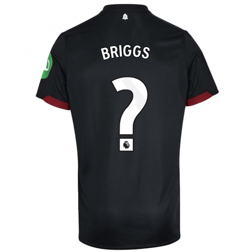 Femme Football Maillot Josh Briggs #0 Noir Blanc Tenues Extérieur 2024/25