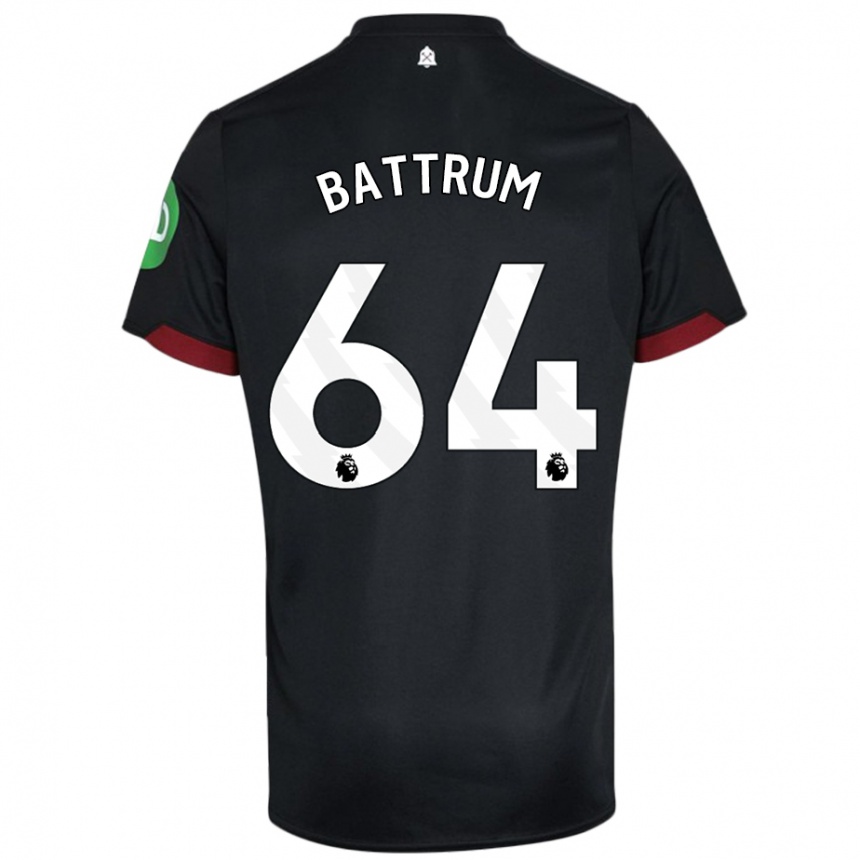 Femme Football Maillot Ryan Battrum #64 Noir Blanc Tenues Extérieur 2024/25