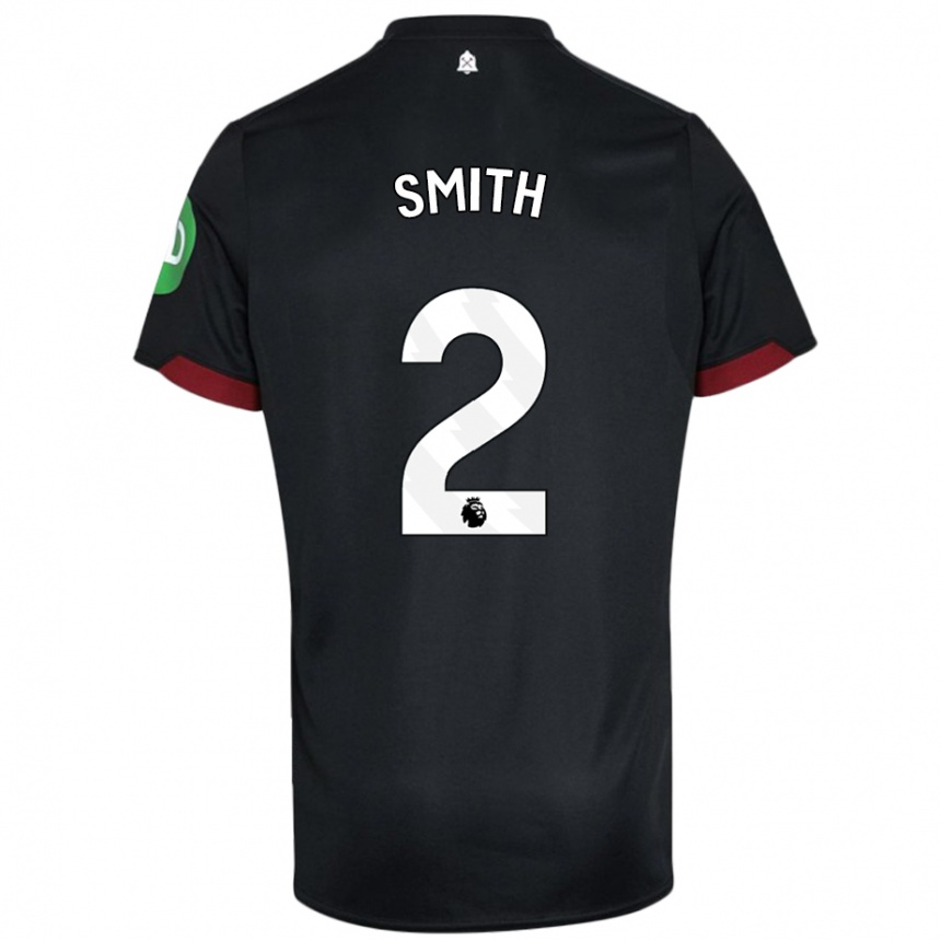 Femme Football Maillot Kirsty Smith #2 Noir Blanc Tenues Extérieur 2024/25