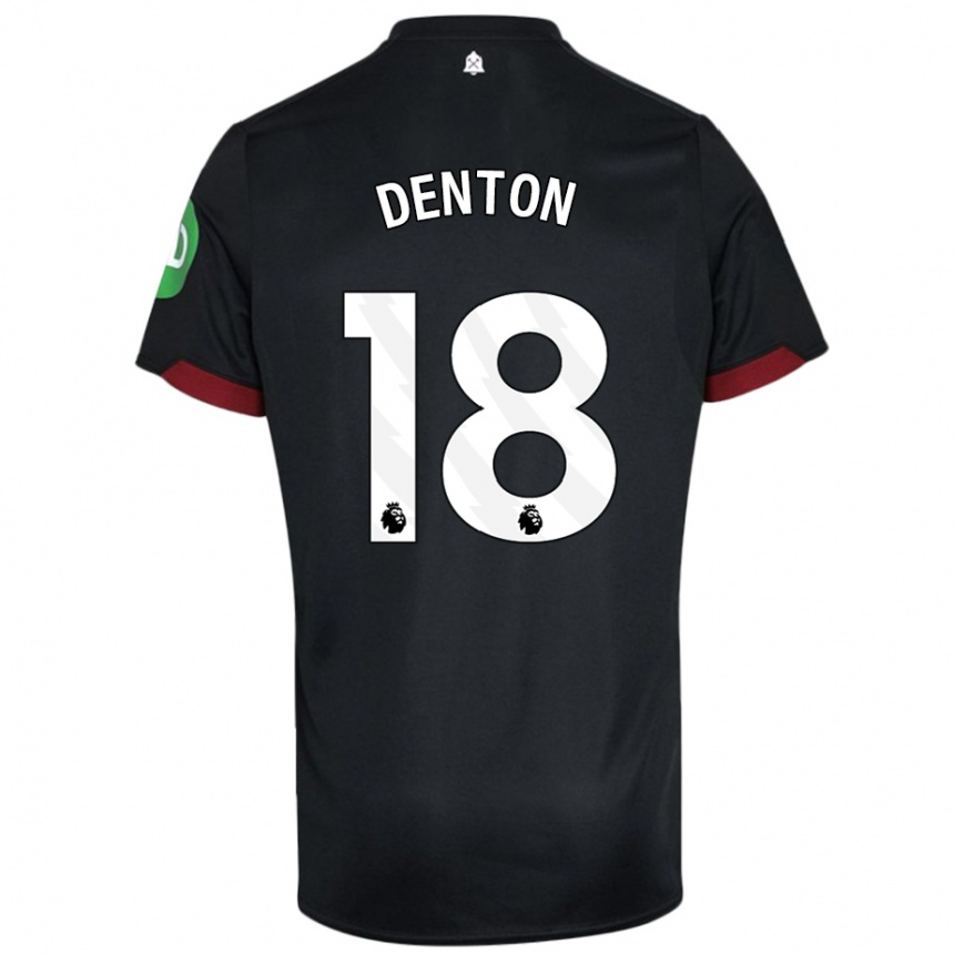 Femme Football Maillot Anouk Denton #18 Noir Blanc Tenues Extérieur 2024/25