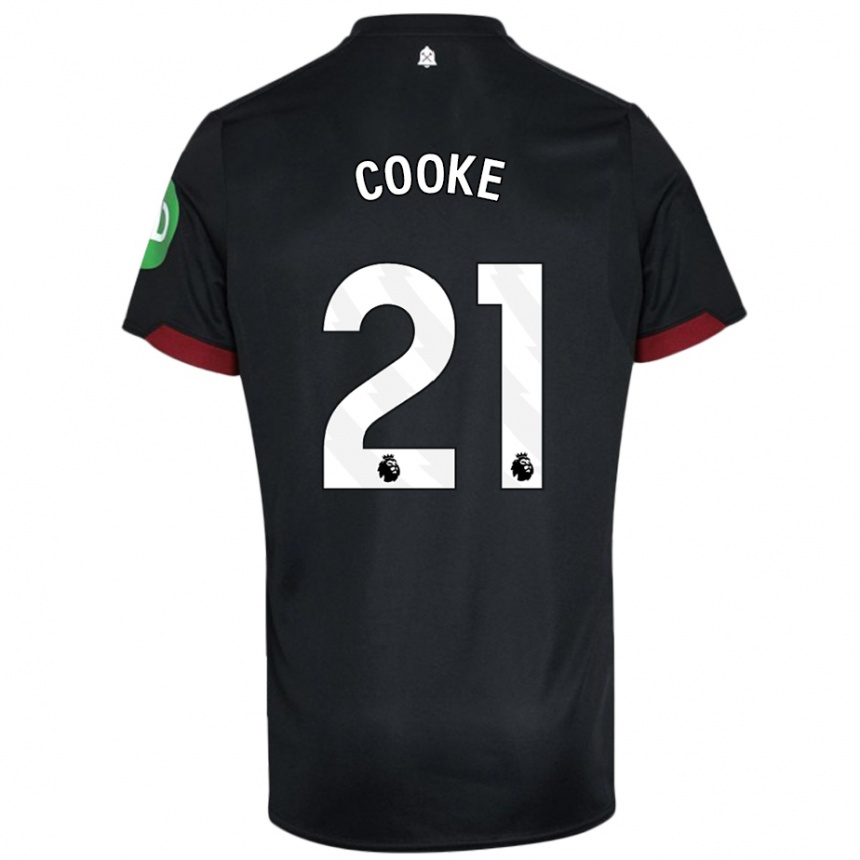 Femme Football Maillot Shannon Cooke #21 Noir Blanc Tenues Extérieur 2024/25