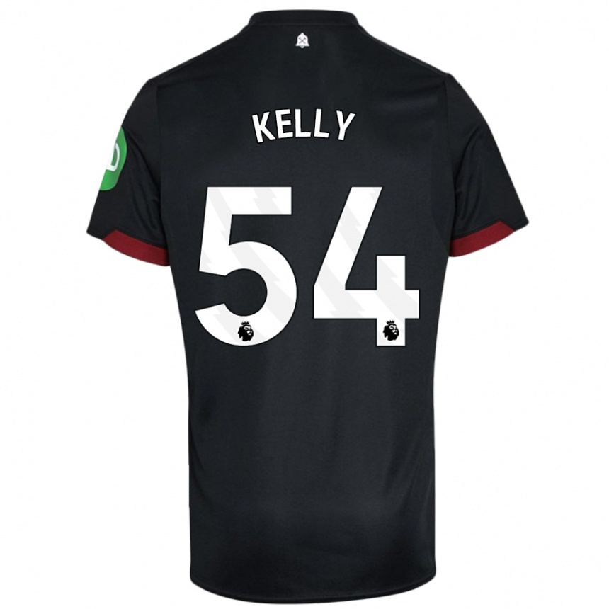 Femme Football Maillot Patrick Kelly #54 Noir Blanc Tenues Extérieur 2024/25