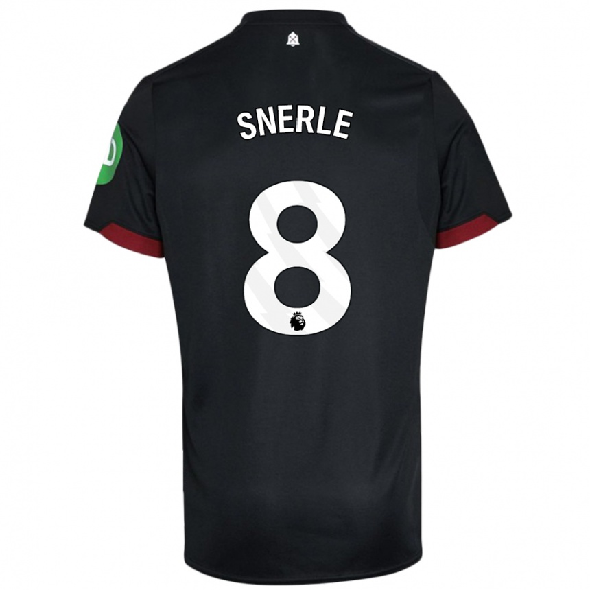 Femme Football Maillot Emma Snerle #8 Noir Blanc Tenues Extérieur 2024/25