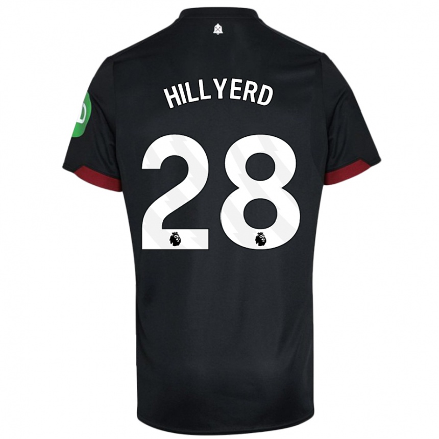 Femme Football Maillot Sophie Hillyerd #28 Noir Blanc Tenues Extérieur 2024/25