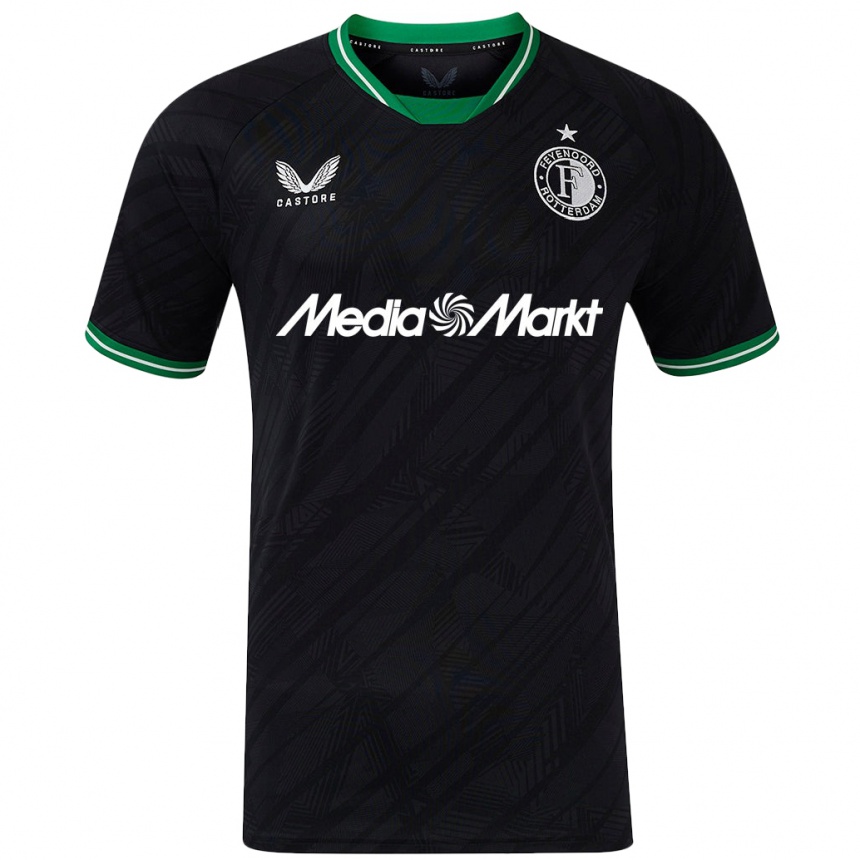 Femme Football Maillot Votre Nom #0 Noir Vert Tenues Extérieur 2024/25