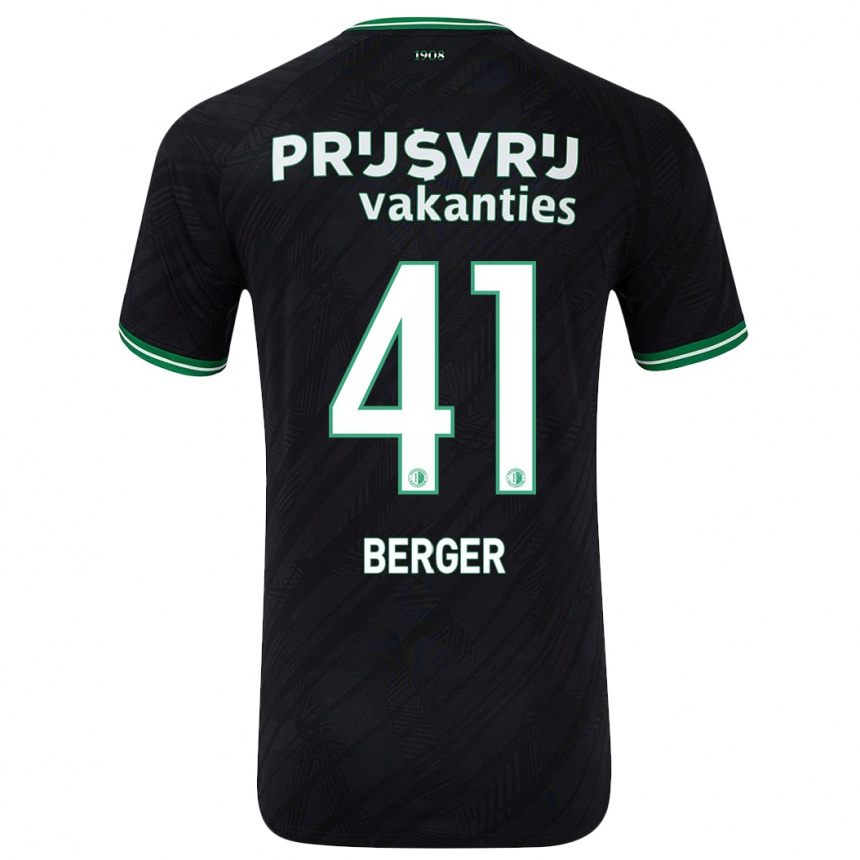 Femme Football Maillot Mannou Berger #41 Noir Vert Tenues Extérieur 2024/25