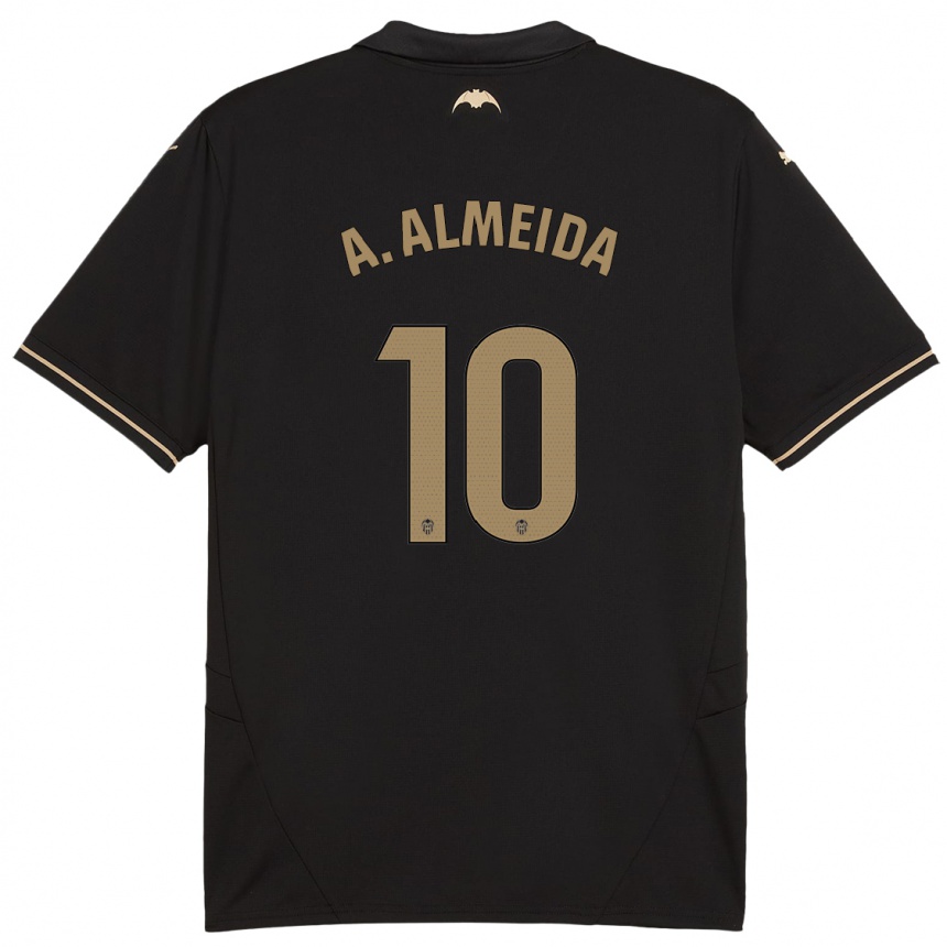 Femme Football Maillot André Almeida #10 Noir Tenues Extérieur 2024/25