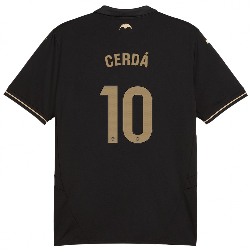 Femme Football Maillot Alex Cerdá #10 Noir Tenues Extérieur 2024/25