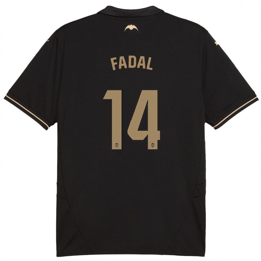 Femme Football Maillot Ali Fadal #14 Noir Tenues Extérieur 2024/25