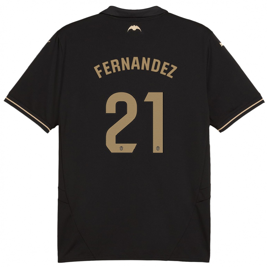 Femme Football Maillot Estela Fernández #21 Noir Tenues Extérieur 2024/25