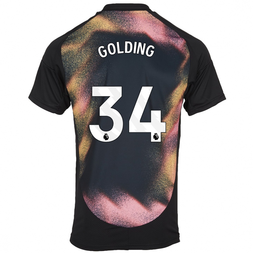 Femme Football Maillot Michael Golding #34 Noir Blanc Tenues Extérieur 2024/25