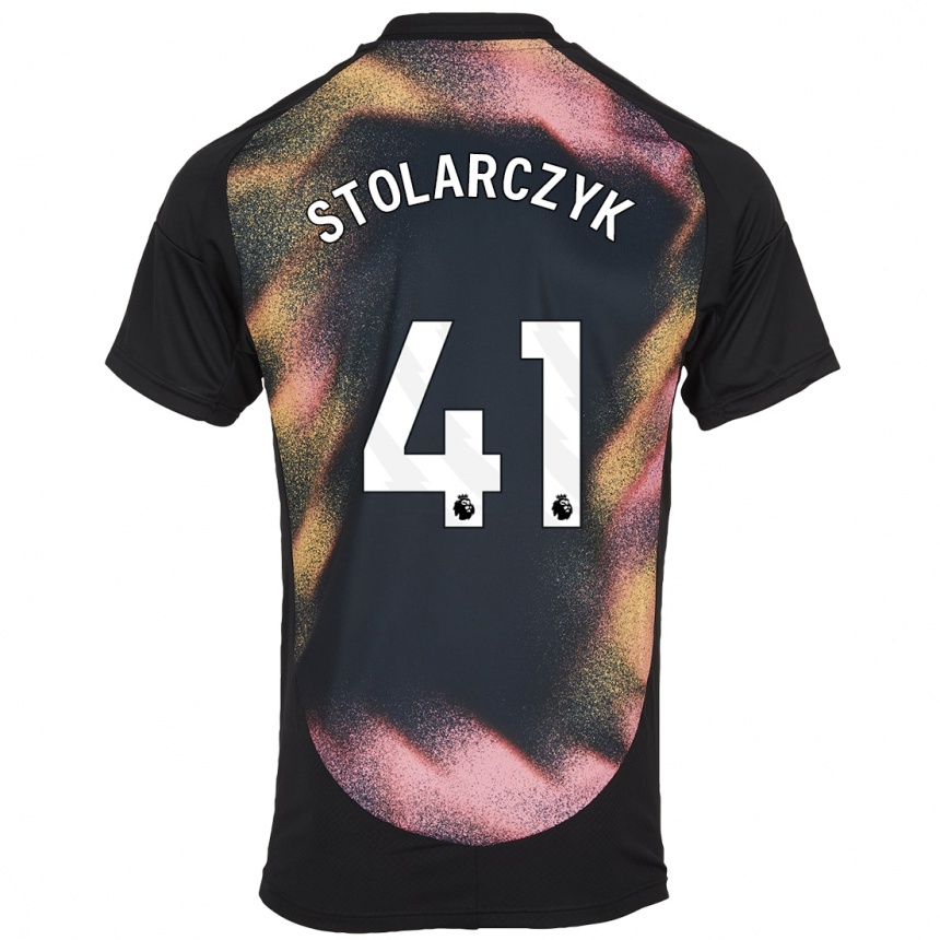 Femme Football Maillot Jakub Stolarczyk #41 Noir Blanc Tenues Extérieur 2024/25