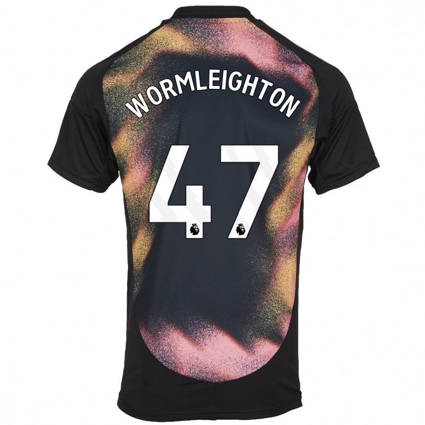 Femme Football Maillot Joe Wormleighton #47 Noir Blanc Tenues Extérieur 2024/25