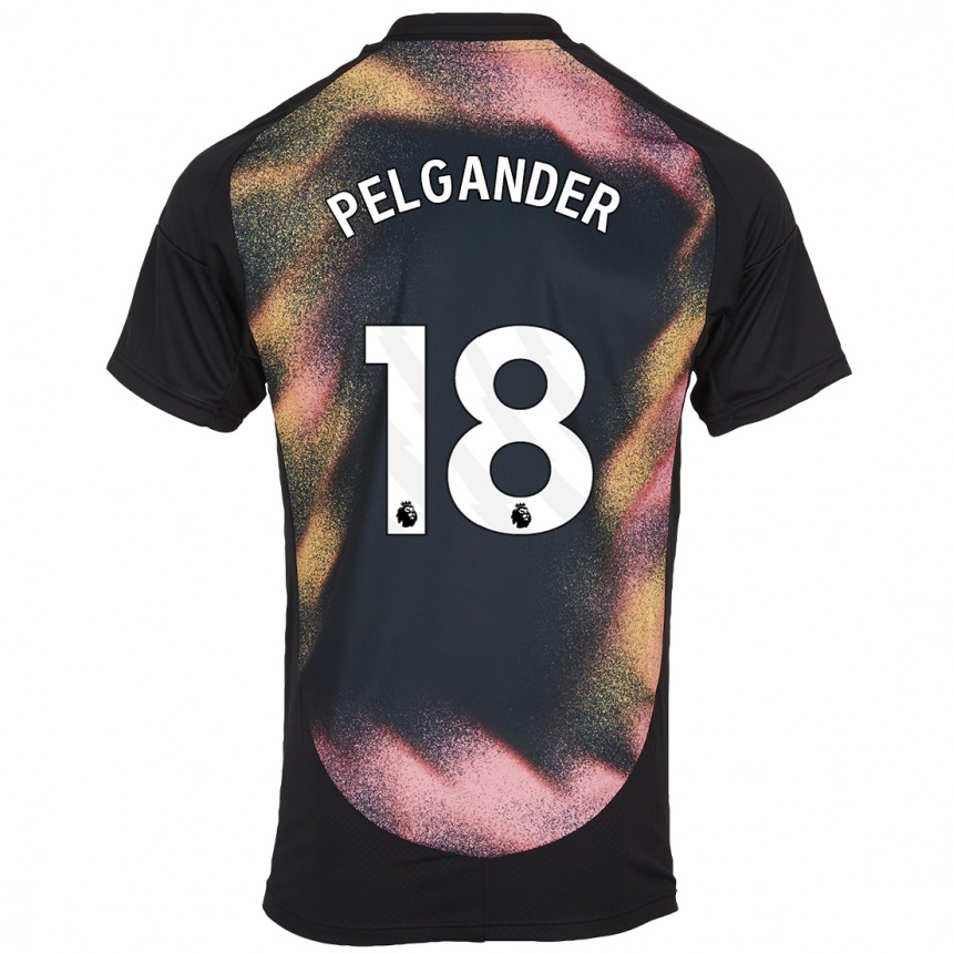 Femme Football Maillot Emilia Pelgander #18 Noir Blanc Tenues Extérieur 2024/25