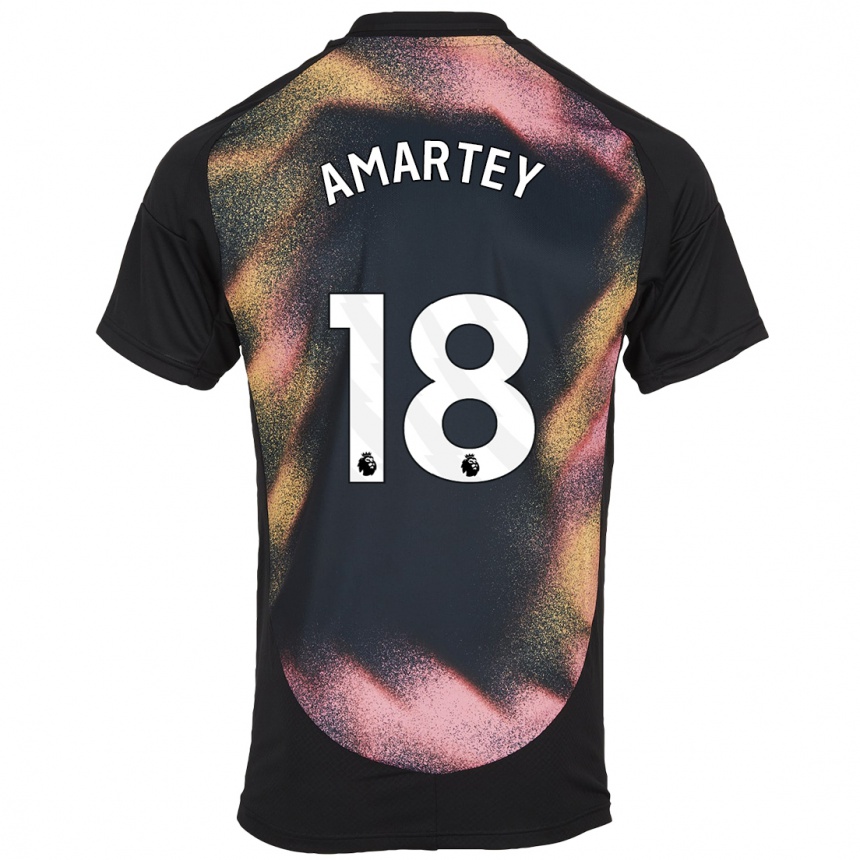 Femme Football Maillot Daniel Amartey #18 Noir Blanc Tenues Extérieur 2024/25