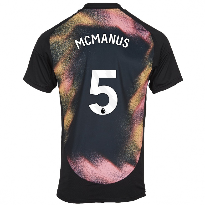 Femme Football Maillot Abbie Mcmanus #5 Noir Blanc Tenues Extérieur 2024/25