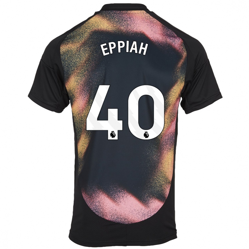 Femme Football Maillot Josh Eppiah #40 Noir Blanc Tenues Extérieur 2024/25