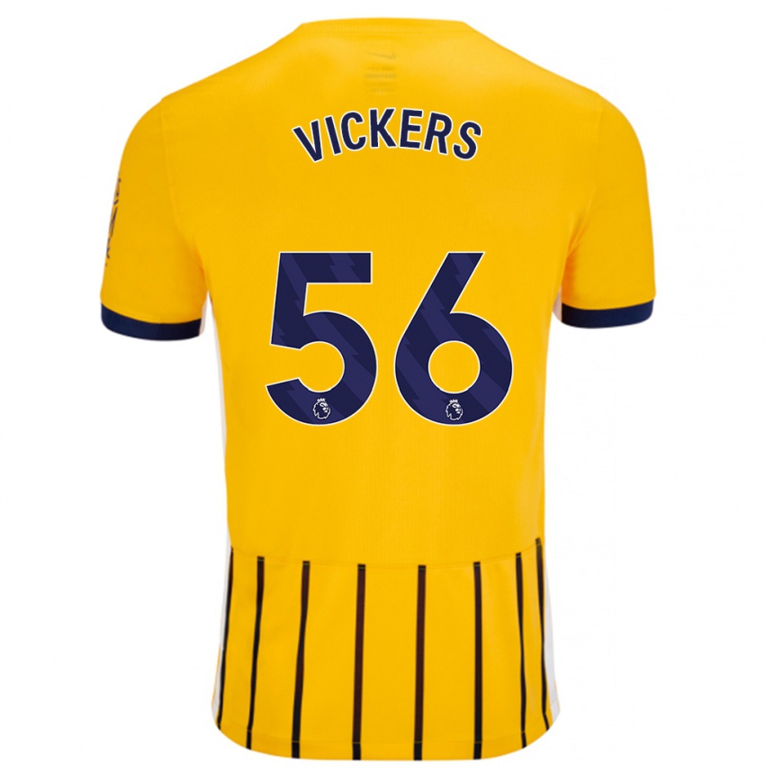 Femme Football Maillot Caylan Vickers #56 Doré Bleu À Fines Rayures Tenues Extérieur 2024/25