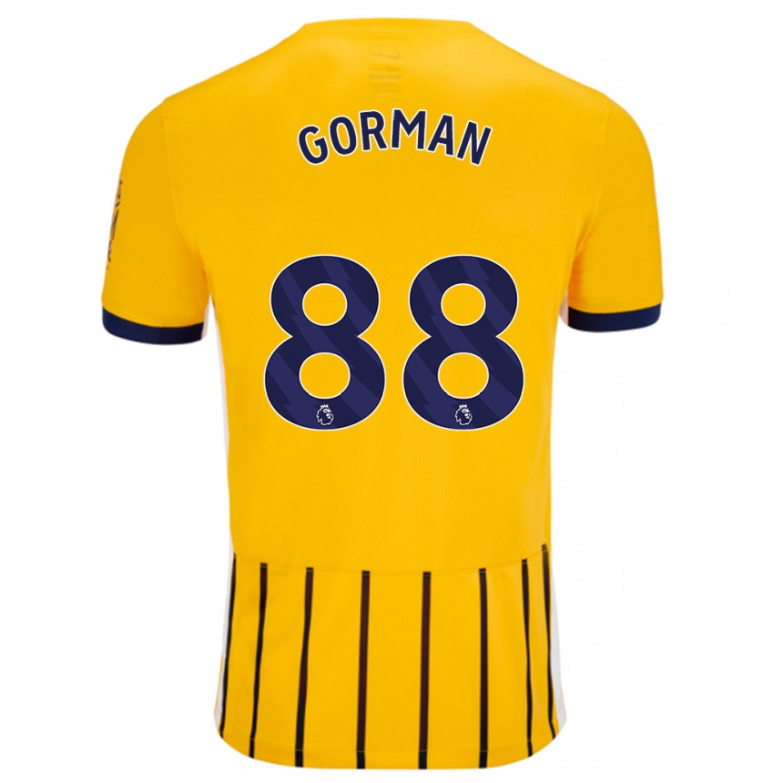 Femme Football Maillot Ronnie Gorman #88 Doré Bleu À Fines Rayures Tenues Extérieur 2024/25