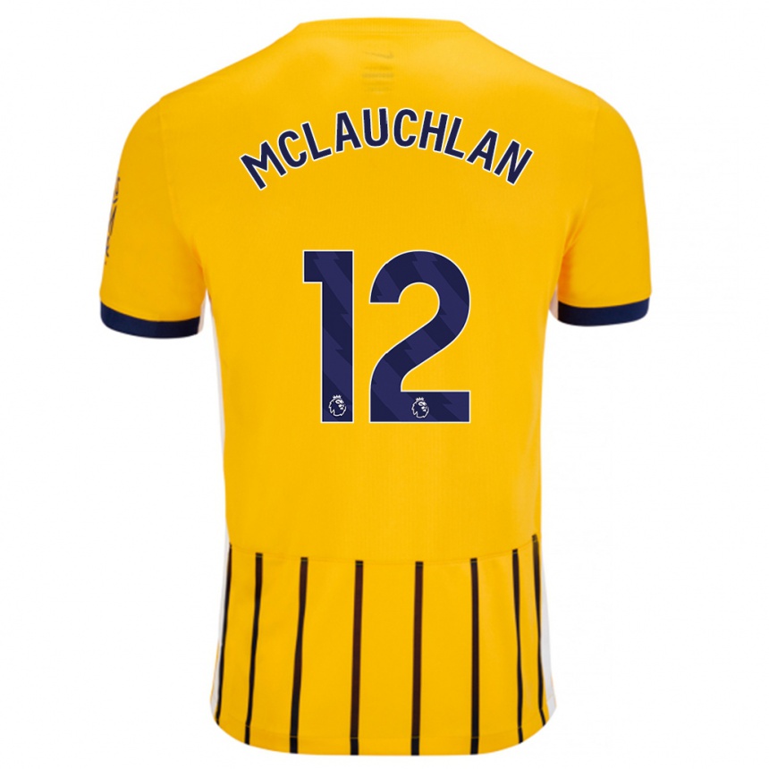 Femme Football Maillot Rachel Mclauchlan #12 Doré Bleu À Fines Rayures Tenues Extérieur 2024/25