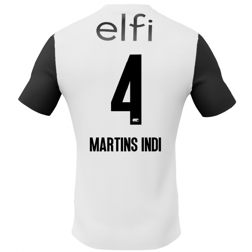 Femme Football Maillot Bruno Martins Indi #4 Blanc Noir Tenues Extérieur 2024/25