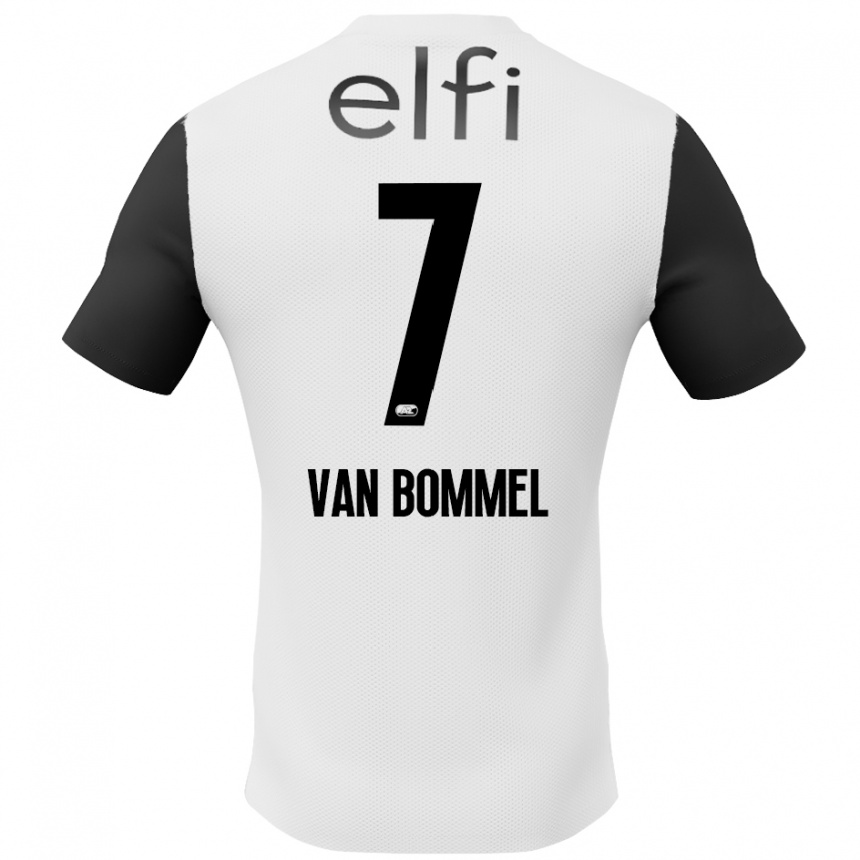 Femme Football Maillot Ruben Van Bommel #7 Blanc Noir Tenues Extérieur 2024/25