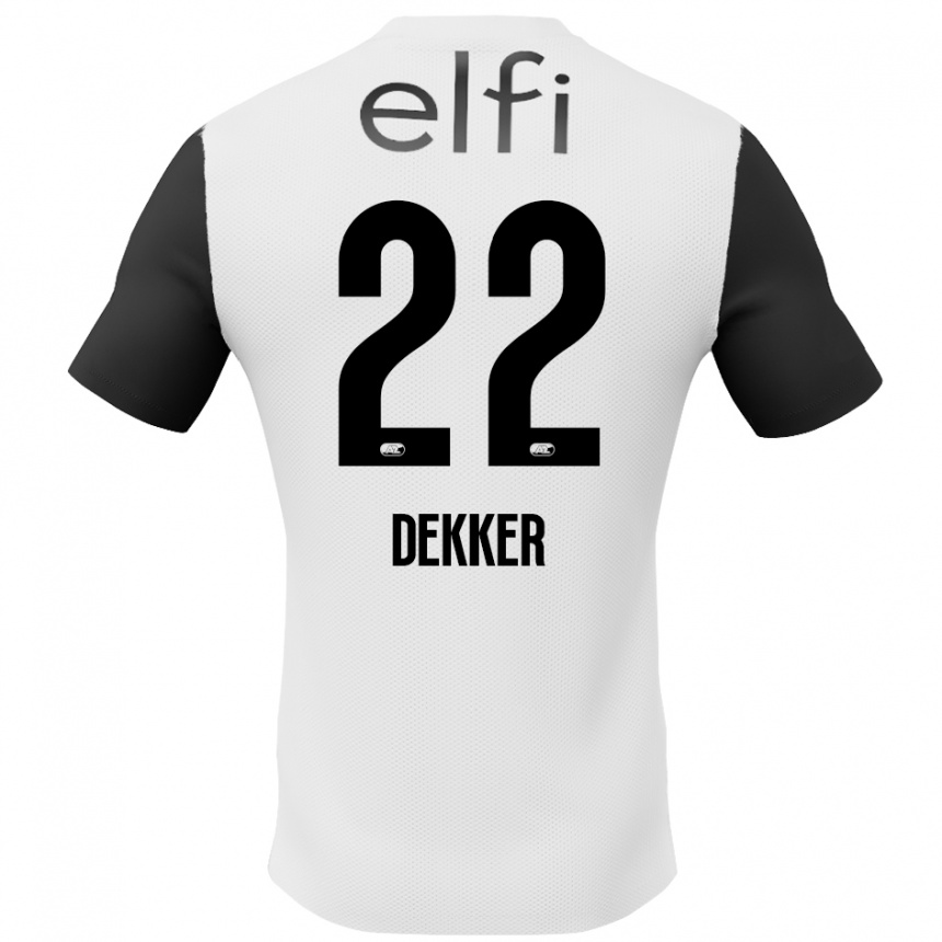 Femme Football Maillot Maxim Dekker #22 Blanc Noir Tenues Extérieur 2024/25