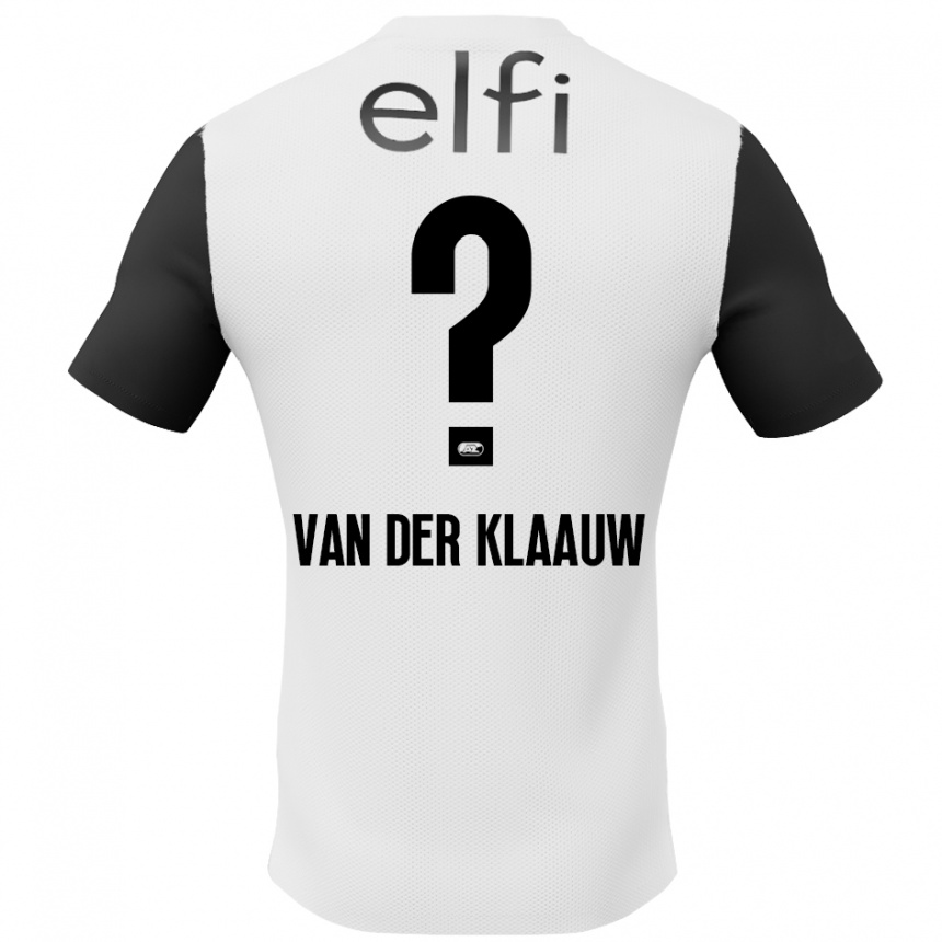 Femme Football Maillot Deacon Van Der Klaauw #0 Blanc Noir Tenues Extérieur 2024/25