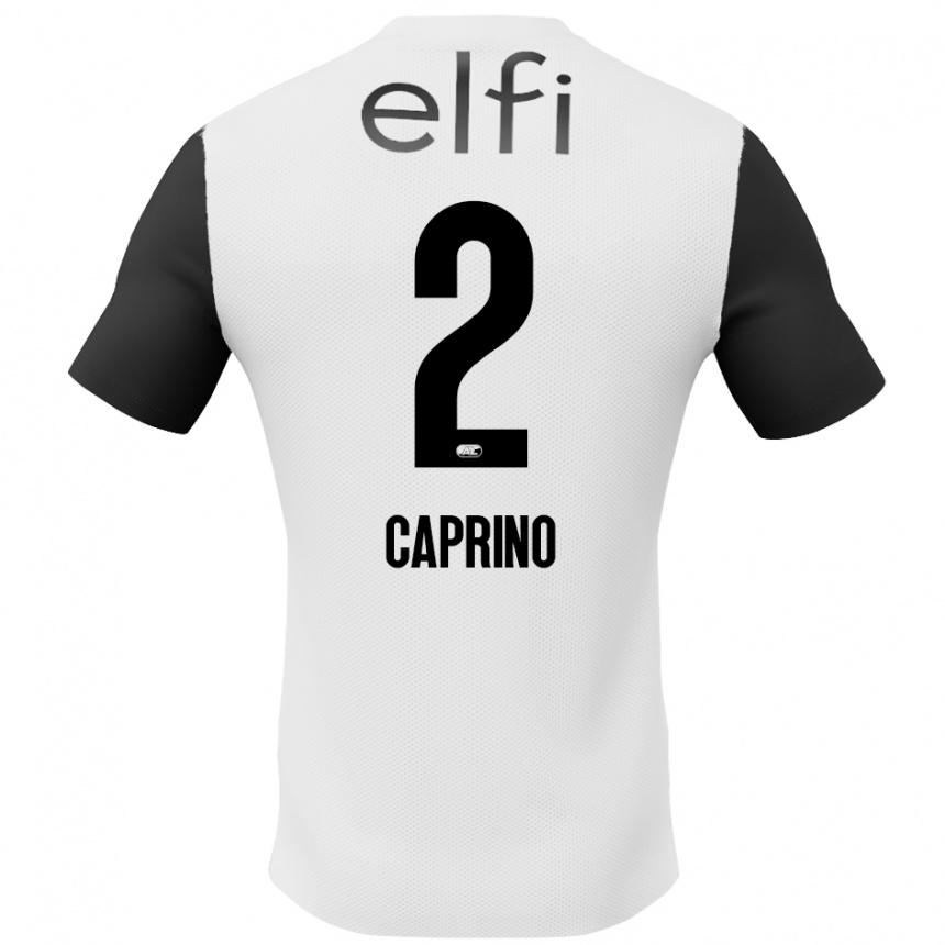 Femme Football Maillot Ginia Caprino #2 Blanc Noir Tenues Extérieur 2024/25