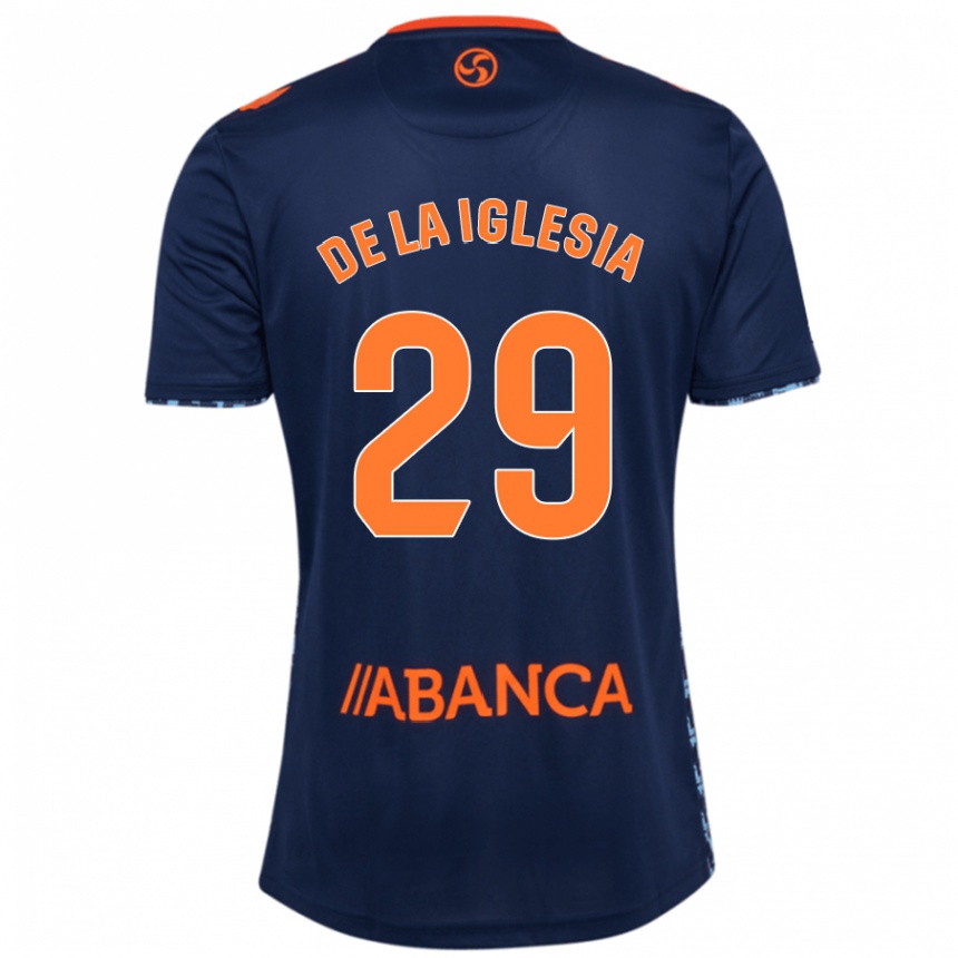 Femme Football Maillot David De La Iglesia #29 Bleu Marine Tenues Extérieur 2024/25