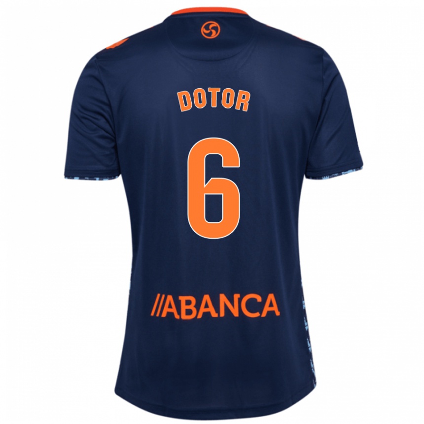 Femme Football Maillot Carlos Dotor #6 Bleu Marine Tenues Extérieur 2024/25