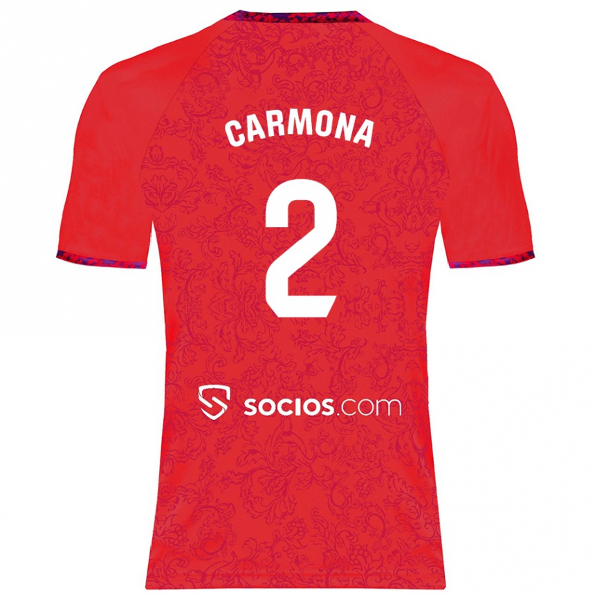 Femme Football Maillot José Ángel Carmona #2 Rouge Tenues Extérieur 2024/25