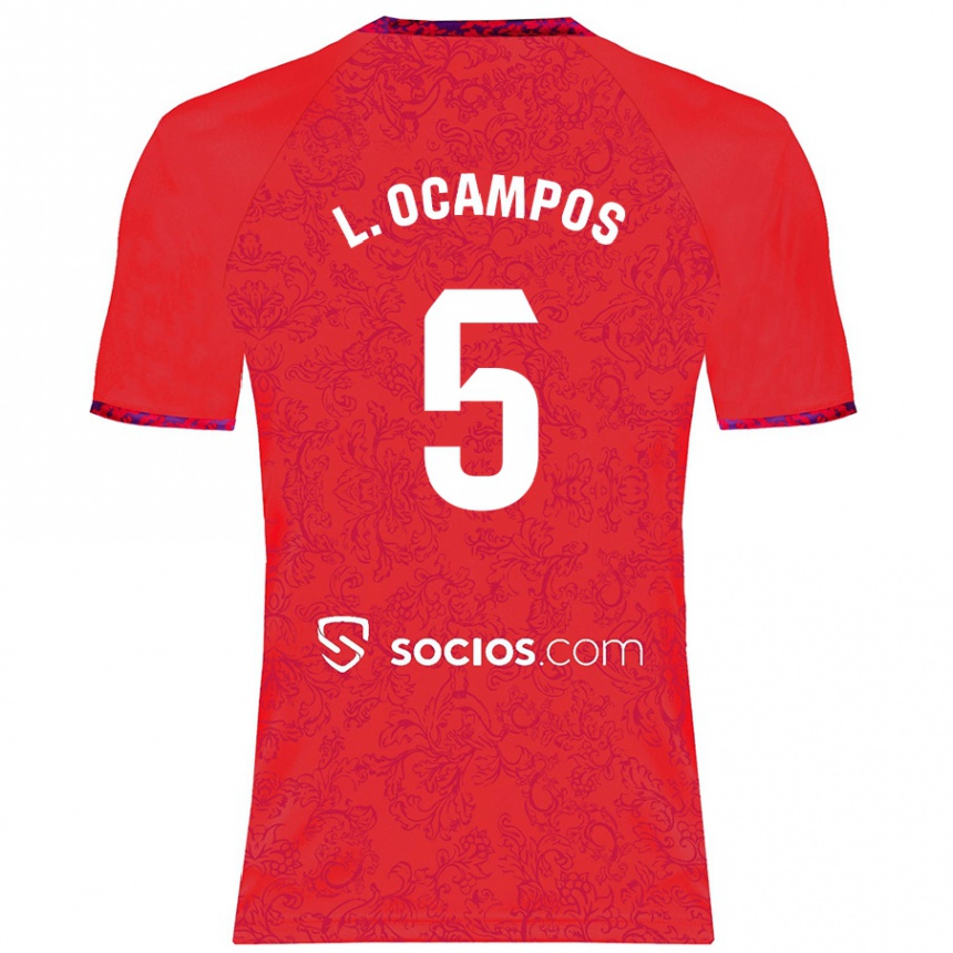 Femme Football Maillot Lucas Ocampos #5 Rouge Tenues Extérieur 2024/25