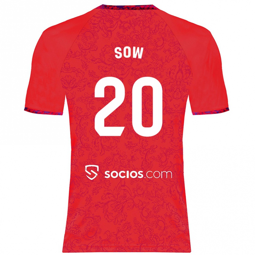 Femme Football Maillot Djibril Sow #20 Rouge Tenues Extérieur 2024/25