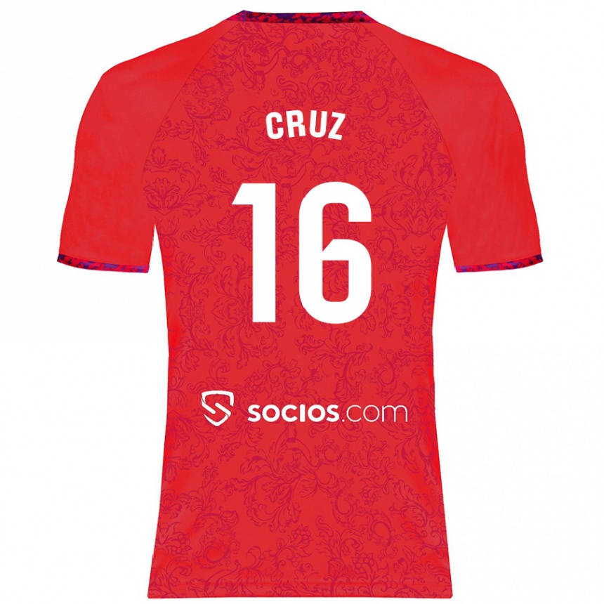 Femme Football Maillot Jesús Cruz #16 Rouge Tenues Extérieur 2024/25