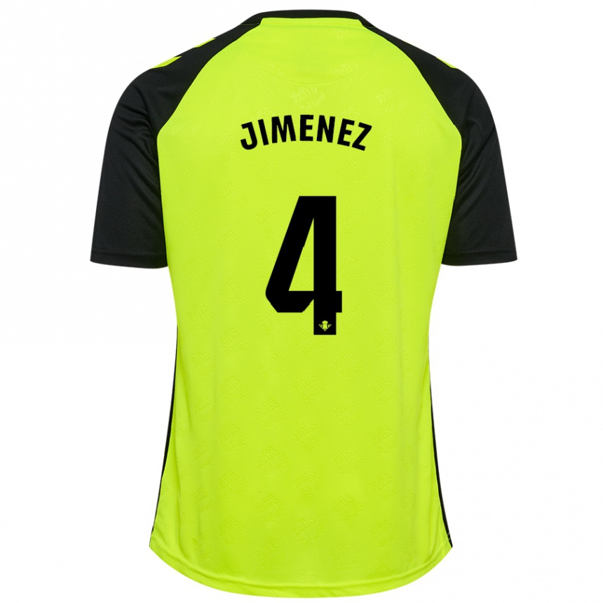 Femme Football Maillot María Jiménez Gutiérrez #4 Jaune Fluo Noir Tenues Extérieur 2024/25