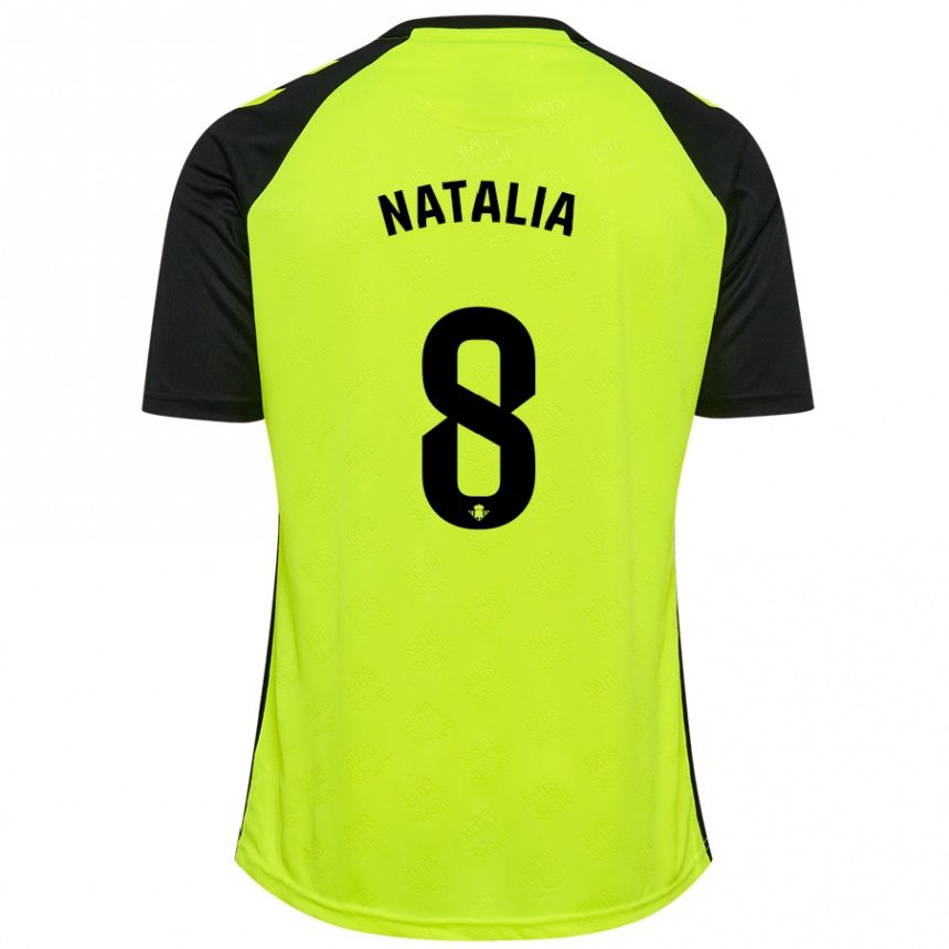 Femme Football Maillot Natalia Montilla Martinez #8 Jaune Fluo Noir Tenues Extérieur 2024/25