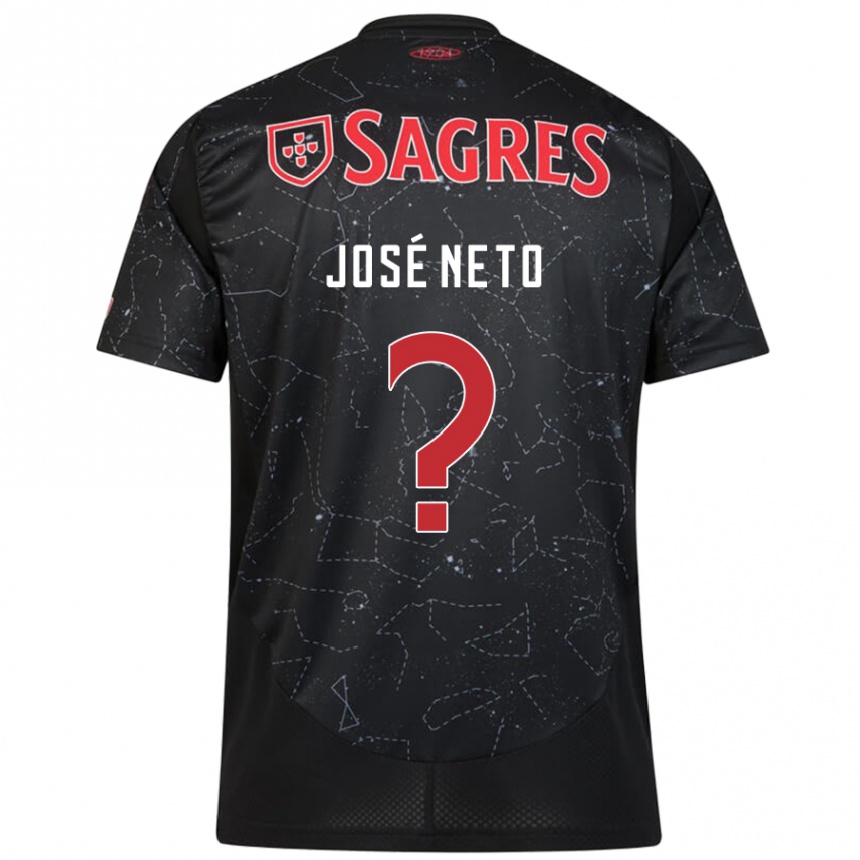 Femme Football Maillot José Neto #0 Noir Rouge Tenues Extérieur 2024/25