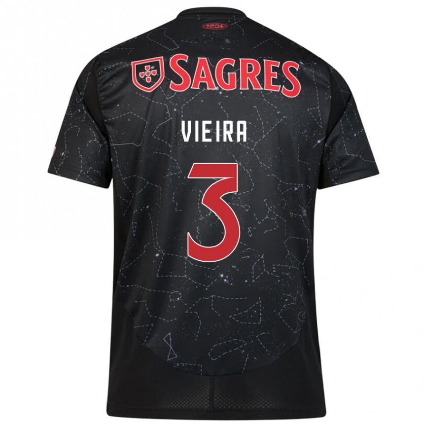 Femme Football Maillot Miguel Vieira #3 Noir Rouge Tenues Extérieur 2024/25